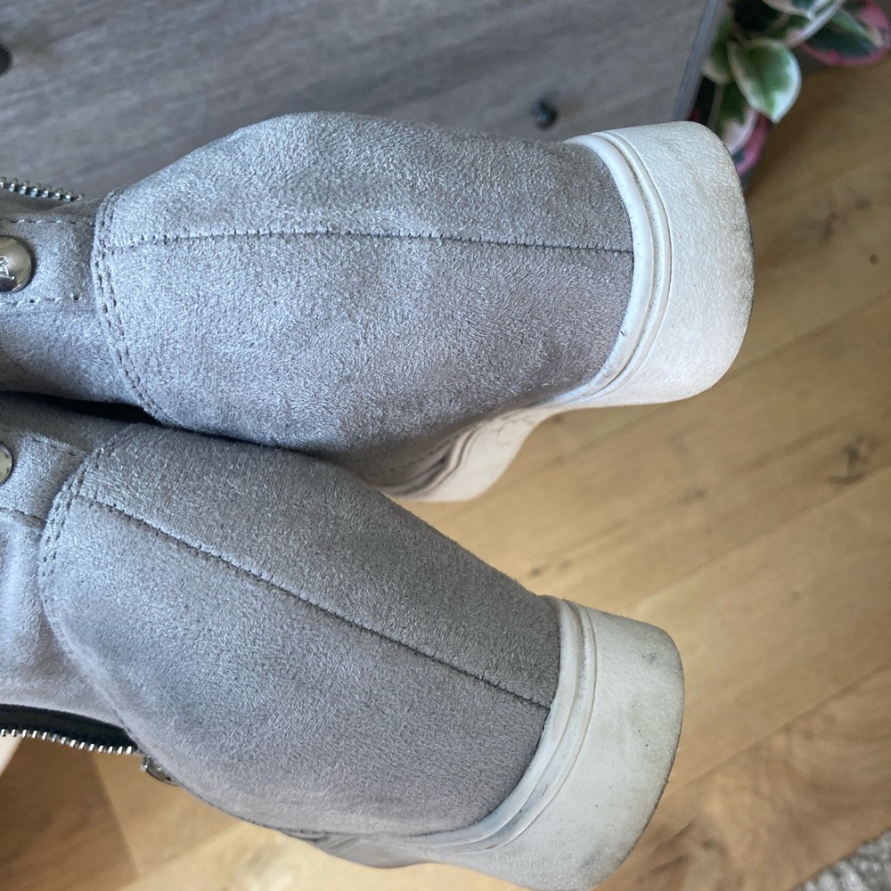Anne Klein Gray Ankle Boots - Picture 3 of 4